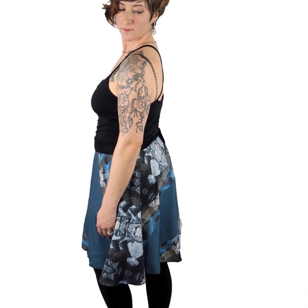 Wrap skirt / cape abstract geometric pattern - original wearable art
